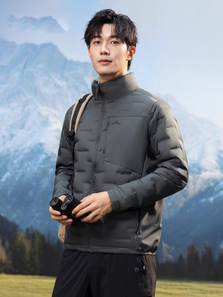 Men's demi-season short keep warm fashionable velvet down jacket