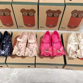 高品质2026新款梅丽莎童鞋鱼嘴果冻鞋女中大童公主蝴蝶结凉鞋