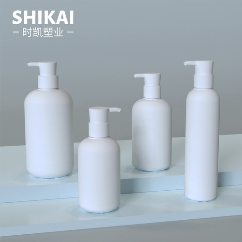 200/260/300/400/500ml round white HDPE plastic bottle, refilled pressurized shampoo bottle hair care