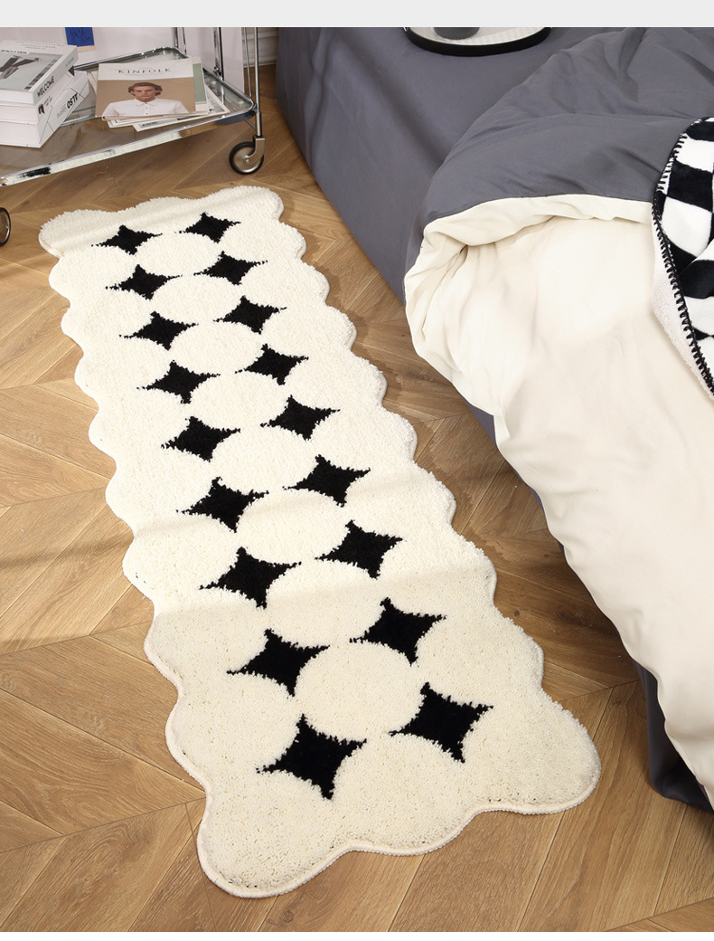Cremefarbener Langflor Teppich Für Schlafzimmer Und Sofa_voghion.com