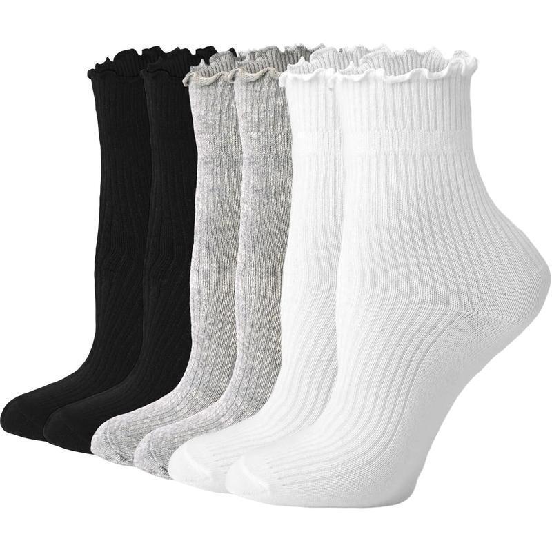 2025 New Cross-Border Dropshipping Women's Ruffled Socks, Cute Ruffled Ankle Socks, Boxer Socks