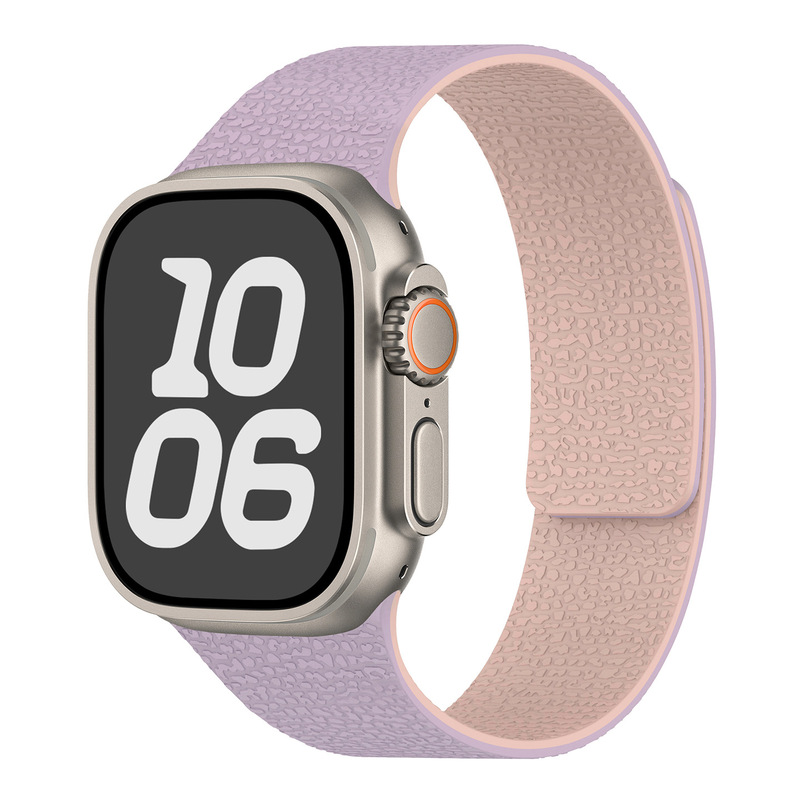 Apple Watch1-11世代/Ultra1-3/SE3に適しています。ライチ柄のソフト磁性シリコンストラップです。|undefined