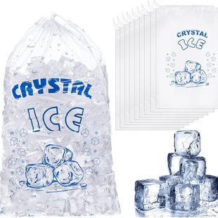 Factory 10 pounds disposable transparent PE drawstring bag wearing rope ice bag ice packing Amazon same