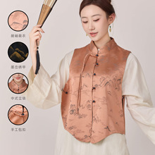 国风开衫马甲女夏季盘扣薄款立领小衫复古显瘦高级感无袖上衣