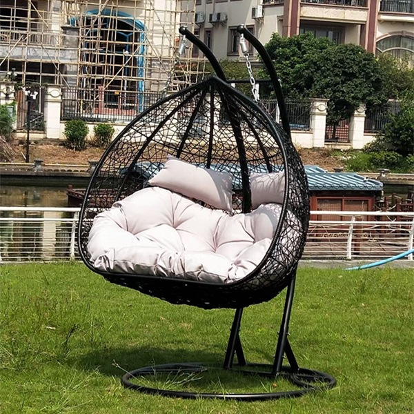 Silla Mecedora Colgante Doble con Estructura Metálica, Móvil y Reclinable, para Parque y Balcón image 31
