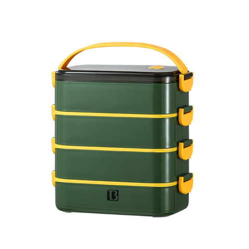 304 Stainless Steel Multi-layer Insulated Lunch Box Rectangular Portable Sealed Meal Container Student Double-layer Divided Bento Box