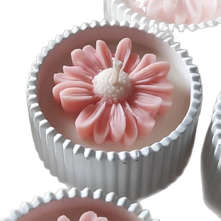 Pequeña margarita, forma de flor, yeso, aromaterapia, vela, nicho, regalo de mano, manzanilla, taza creativa, cera