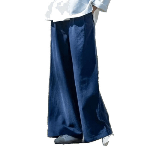 Cotton and Linen Wide Leg Pants 2025 Spring and Summer Literary Leisure Pants Wide Foot Broad Leg Pants Linen Versatile Women's Long Pants