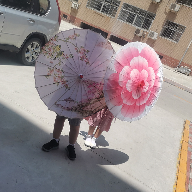 会遮阳会打扮的小花伞古典雨伞古镇花伞跳舞绸布伞餐厅吊顶装饰伞-阿里巴巴