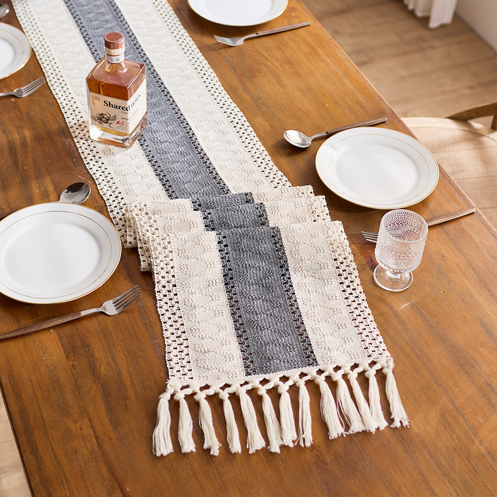 Tabla de lepra de algodón Bandera de soda Nudo pequeño fresco Salvia verde Fiesta decoración de mesa de té almohadilla de mesa
