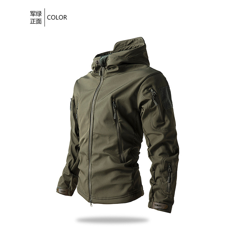 Outdoor Soft Shell Fleece Men's and Women's Autumn and Winter Windproof Waterproof Breathable Warm Three-in-One Jacket Shark Leather Jacket