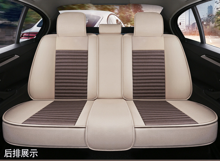 Factory Direct Sales Breathable Linen All-Season Wear-Resistant and Dirt-Resistant Fully Enclosed Car Seat Cushion Car Seat Cover