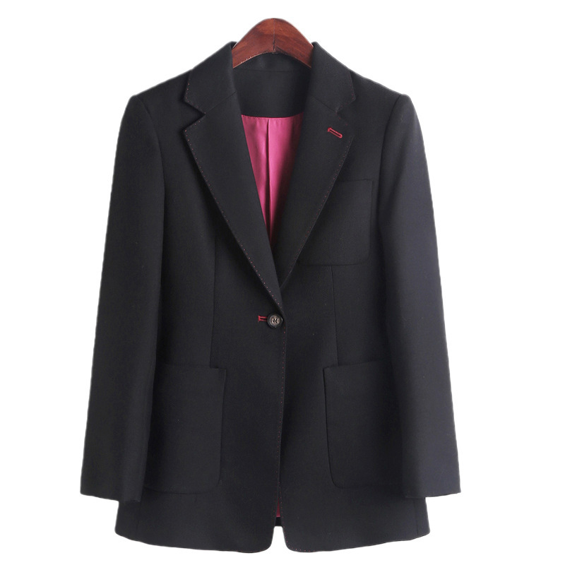 Pre-sale good quality! Women's Elegant Worsted One Button Twill Pocket Slim-fit Suit Jacket