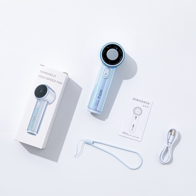 新型高速冷凍USB手持ちファン屋外携帯100速風力軽音無葉ミニファン|undefined