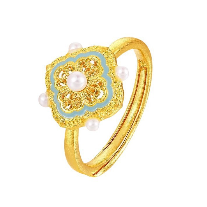 2024 국가 동향 에나멜 고대 방법 노래 운율 4-IN-ONE RUYI 반지 여성 조정 가능한 새로운 중국 스타일 복고풍 국가 스타일 반지