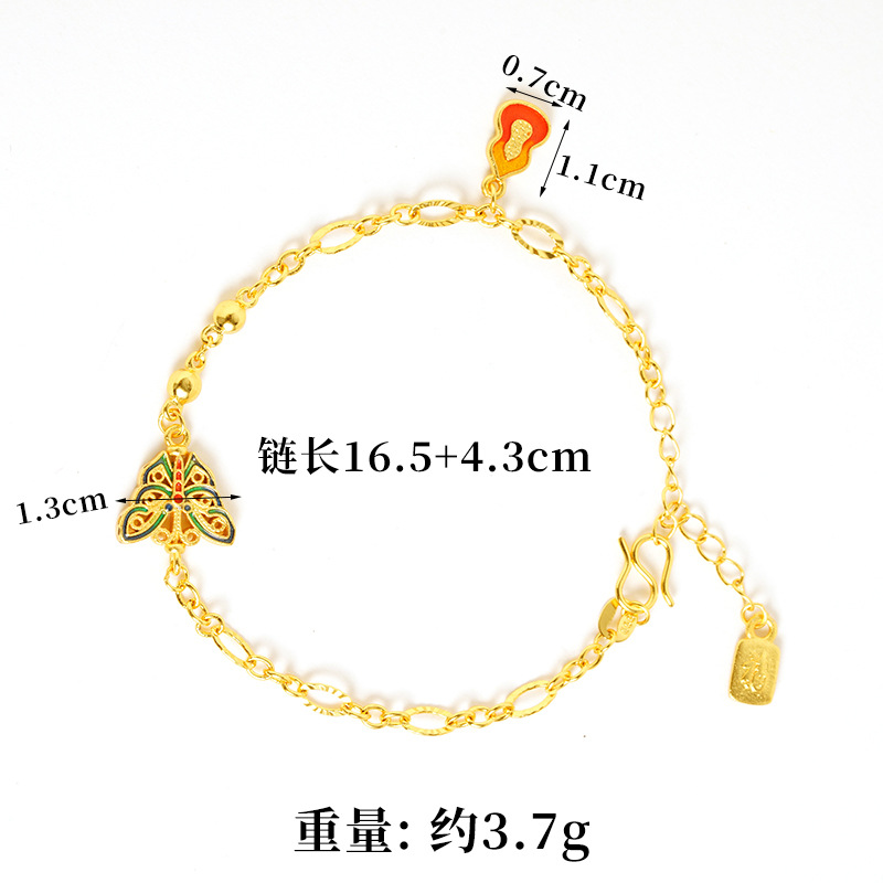 Vietnam Sha Jin Guo Chao Pulsera de mariposa de moda durante mucho tiempo no se desvanece calabaza azul Fu Fu Fu fuente de joyería universal