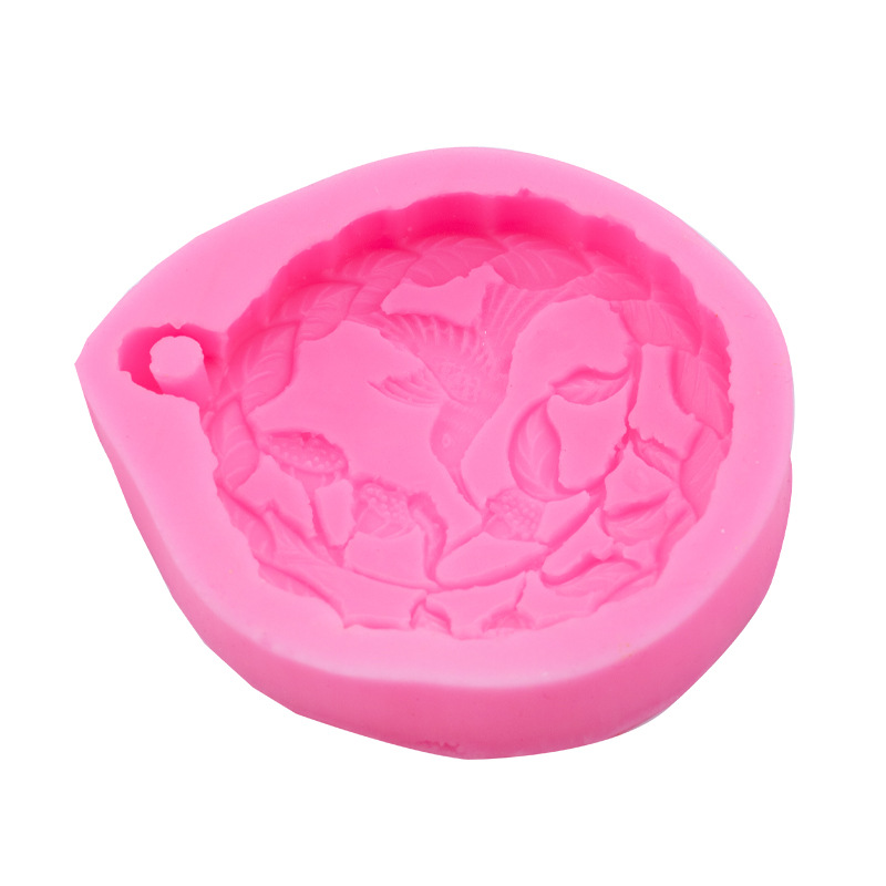 Estilo chino tridimensional con agujero Urraca y flor fondant pastel molde arcilla yeso coche colgante decoración molde