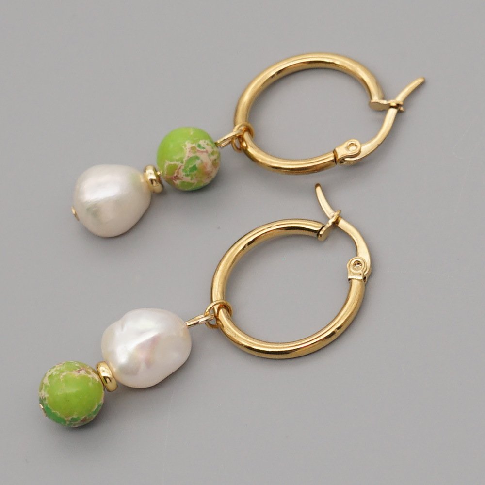 Fashion Geometric Glass Pearl Earrings
