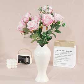 把束玫瑰花仿真花假花婚庆软装插花装饰花艺批发摆件户外餐桌珍珠