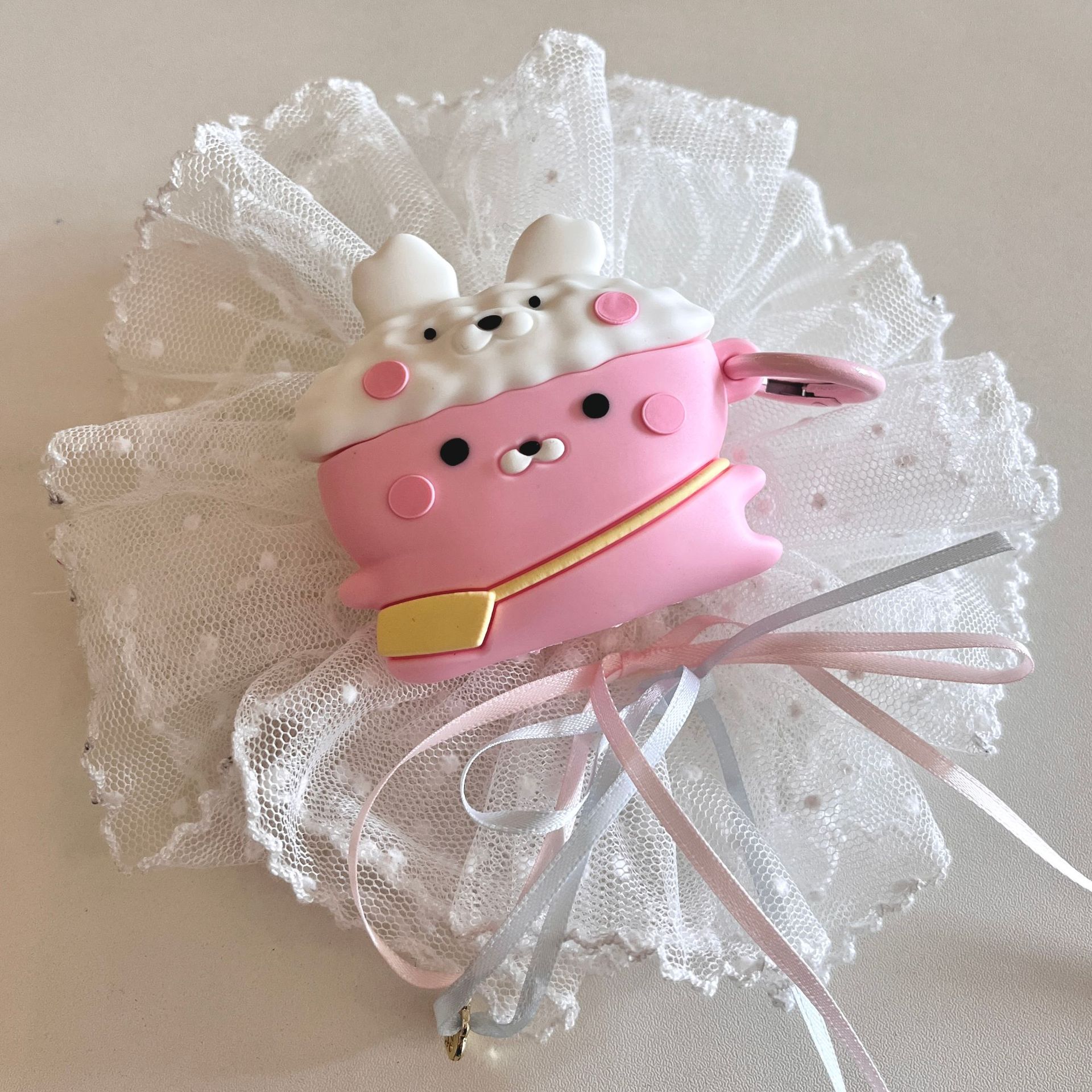 Divertido conejo de corazón de niña de dibujos animados para AirPids1/2 auriculares airpodPro2 carcasa 3/4 silicona Pro