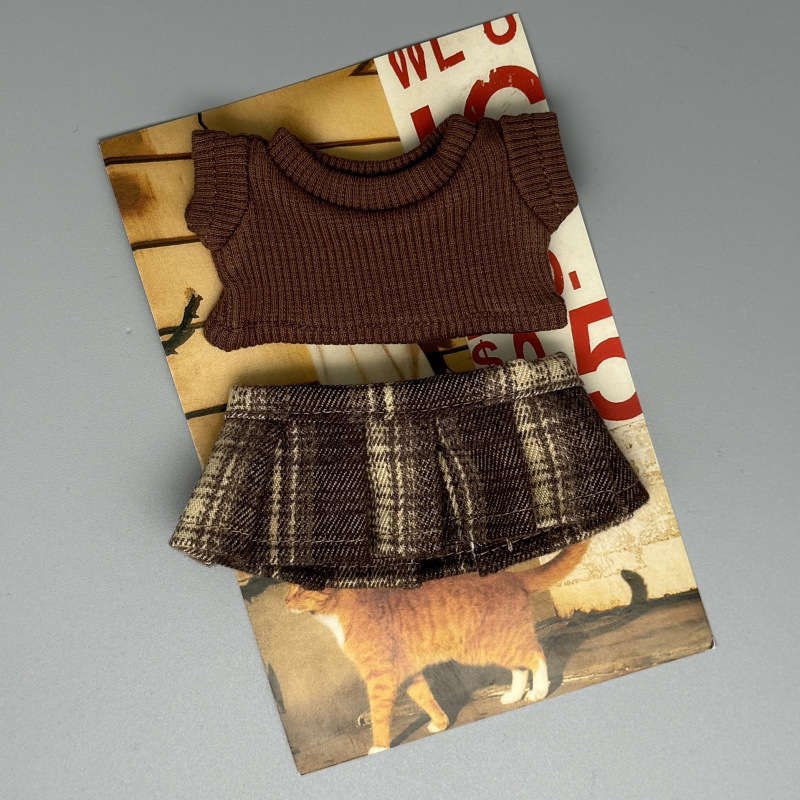 Only Clothes/Labubu Skirt 17cm Baby Clothes Kt Cat Clothes Girl Jk Small Skirt Suit with Pleated Skirt