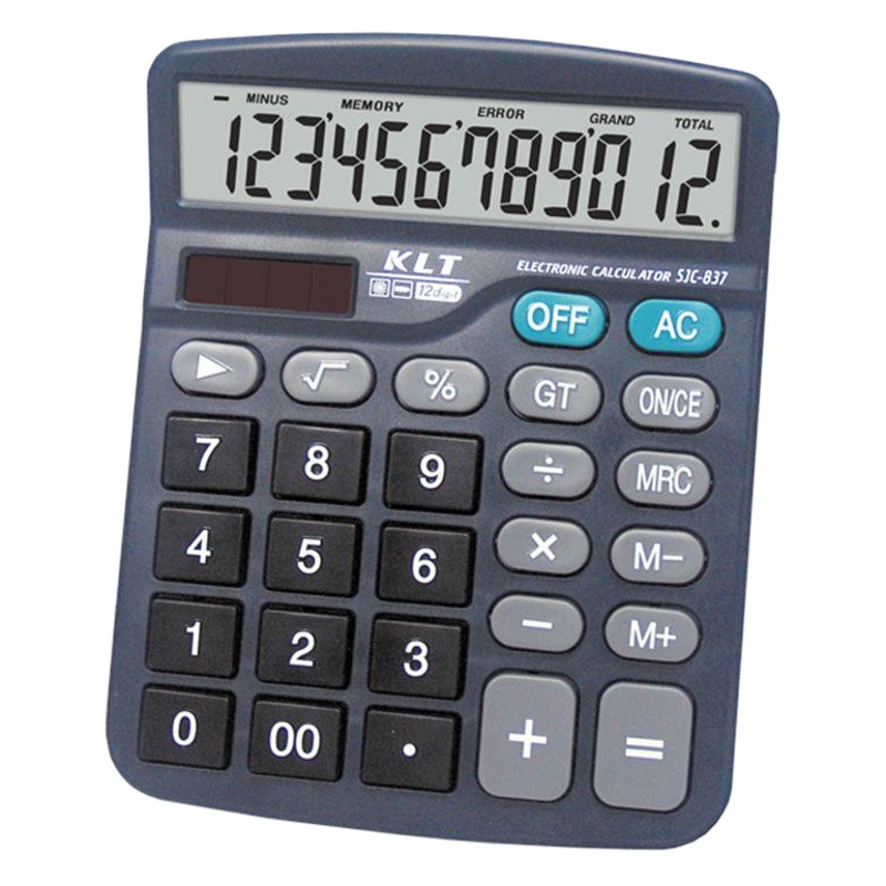 Calculadora de escritorio solar y batería de 12 dígitos