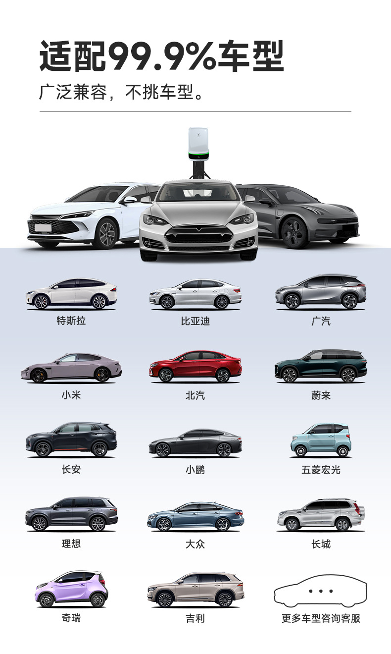 Laichong New Energy Electric Vehicle Charging Station for Home Use 7Kw32A Byd Tesla Changan Li Auto Xiaomi