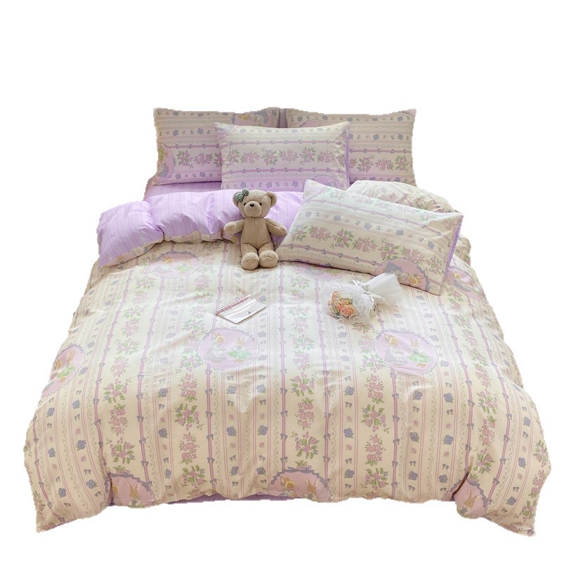 Cuatro piezas de algodón puro fresco de clase madre y niño grado ab cubierta de edredón 40 impresión doméstica de cuatro estaciones