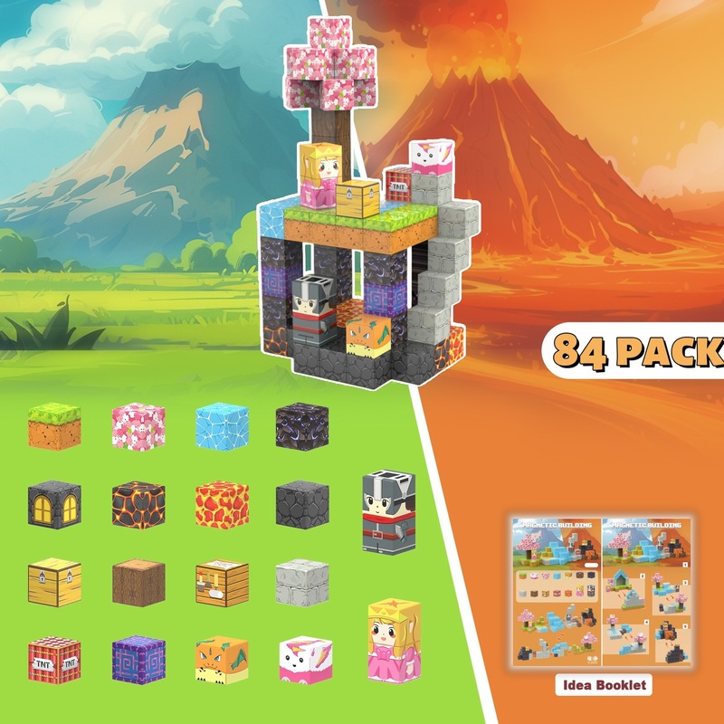 クロスボーダーマインクラフト磁気ブロックビルディングブロック磁気ブロックセットさくらプリンセスナイト STEM 感覚おもちゃ|undefined
