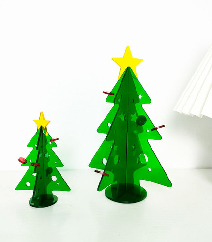 Factory direct sales acrylic Christmas tree Christmas gift diy creative decoration ornaments mini model home high-end
