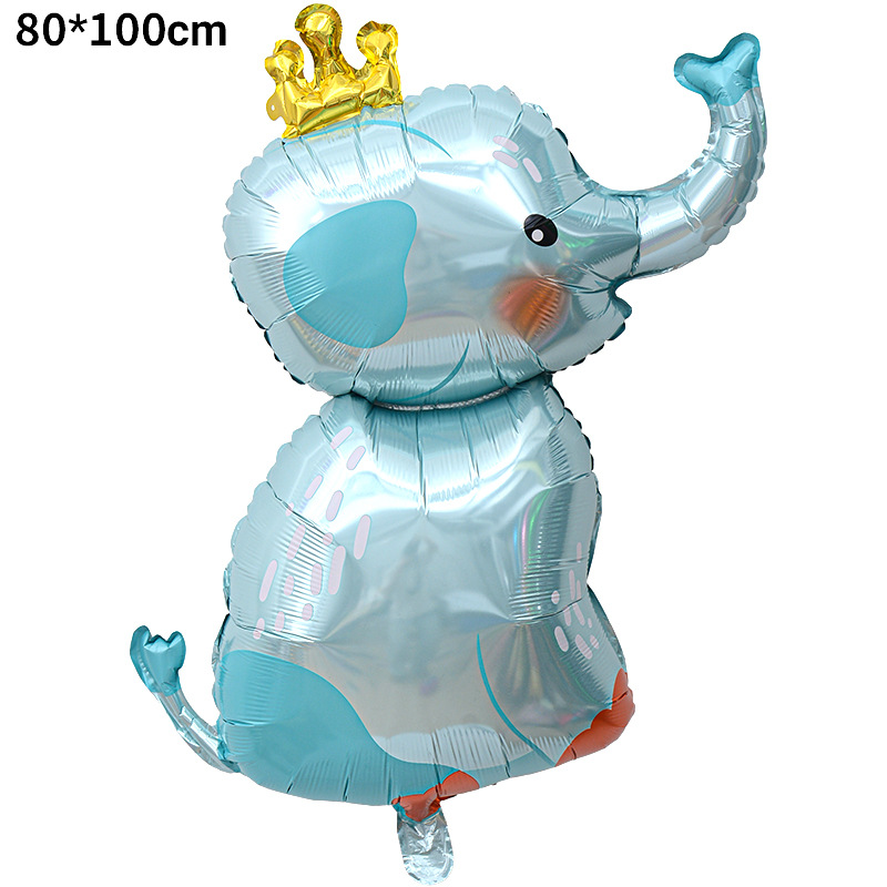 Nuevo animal de dibujos animados película de aluminio globo leopardo sentado león cocodrilo tema decoración de cumpleaños fiesta globo