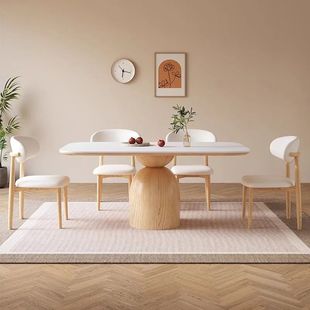 Solid Wood Dining Chair 2025 New Style Chair Backrest Home Light Luxury Restaurant Hotel Internet Celebrity Design Dining Table and Chair Combination