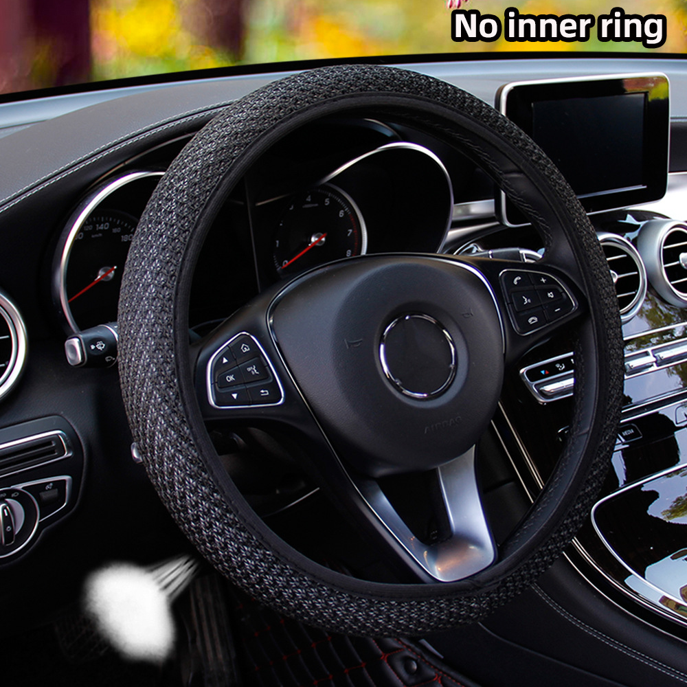 Sin anillo interior núcleo Red de seda de hielo elástico cubierta del volante del coche transpirable cómodo Four Seasons cubierta de la manija comercio transfronterizo AliExpress