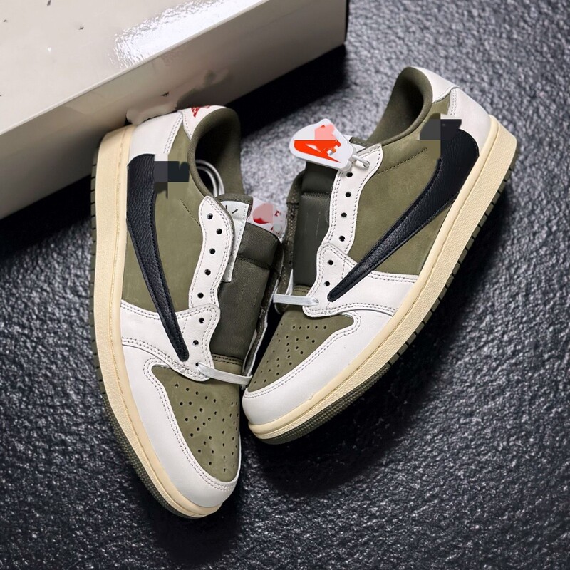 Original Aj1 Low Phuian Shoes with Reverse Hook Low-Top Trendy Sneakers Black Warrior Lightning Cross-Border Unisex Sports Shoes