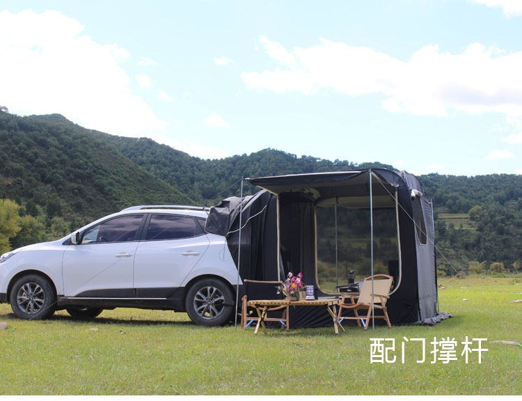 SUV rear automatic quick-open tent, outdoor double-layer canopy, extendable vehicle camping device