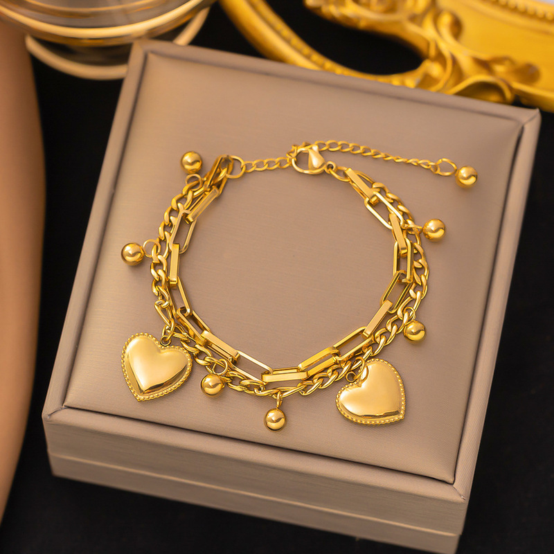 クロスボーダー東莞チタン鋼ジュエリー色褪せない新しい日本と韓国のアクセサリーブレスレット女性用 18K ゴールドファッションライト高級ハイエンド|undefined