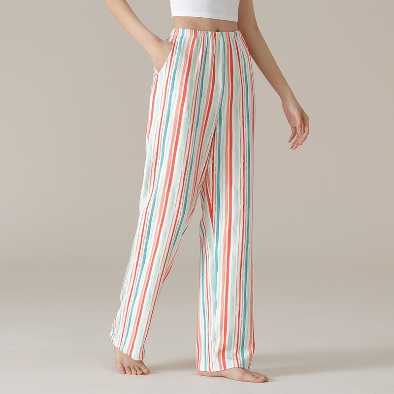 Pantalones de pijama de mujer primavera y otoño pantalones largos de algodón casuales sueltos de moda se pueden usar pantalones caseros de algodón de verano