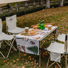 camping戶外露營野餐墊桌旗布藝餐桌桌子折疊桌蛋卷桌裝飾桌布