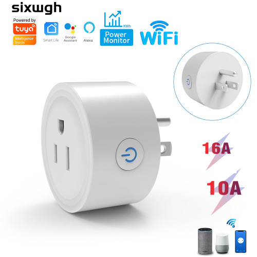 Tuya wifi metering US standard socket smart plug mobile phone remote control Alexa voice timing switch