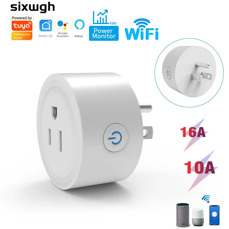 Tuya Wifi US-regulated smart socket smart plug mobile APP remote control Alexa voice timing switch