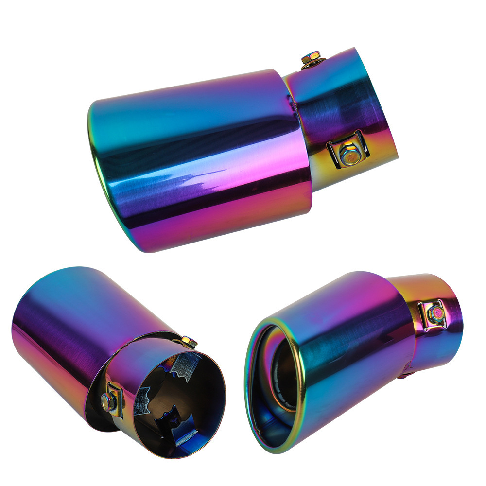 汽车排气管改装尾喉不锈钢排气管烤蓝尾喉罩赛车装饰尾喉直款弯款