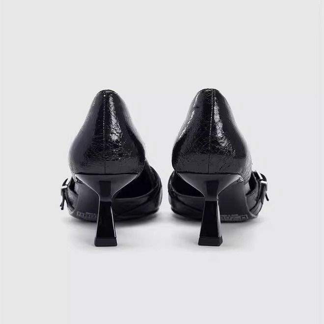 Yutujia Handmade Ur High Heels 2025 Autum New Multi-Button Women's Shoes Fashionable Elegant Pointed Toe Kitten Heel Shoes