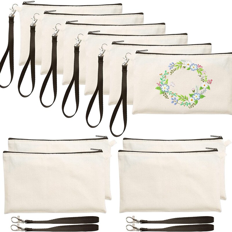 Amazon Hot 10 Pack Blank Cosmetic Bag Heat Transfer Sublimation Logo Wristband Travel Pencil Bag