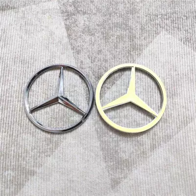 Mercedes-Benz three-pointed star emblem, electroplated, for A-Class, C-Class, and E-Class models, can be applied to the trunk, 9cm (Car logo) - standard-mercedes-benz-7cm-label-quality-model