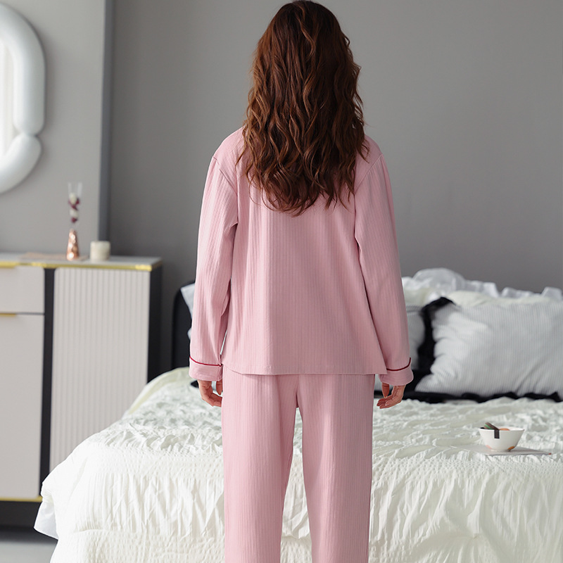 Pijamas de mujer, algodón puro, primavera y otoño, manga larga, cárdigan fino, talla grande, conjunto de ropa de estar holgada, se puede usar en el exterior, versátil.