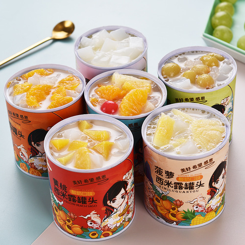 Yogurt Sago Dessert 200g Mixed Fruit Can Full Carton Popular Afternoon Snack