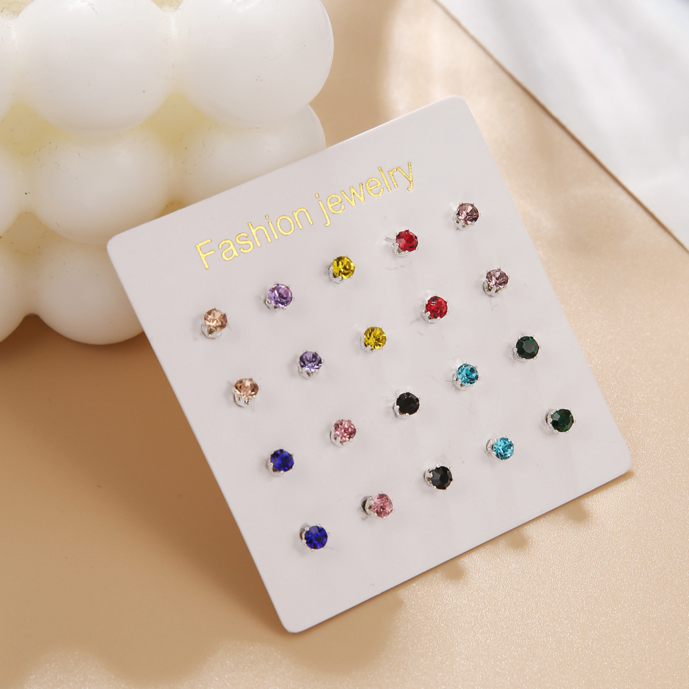 1 Set Casual Elegant Geometric Plating Inlay Alloy Zircon Ear Studs display picture 4