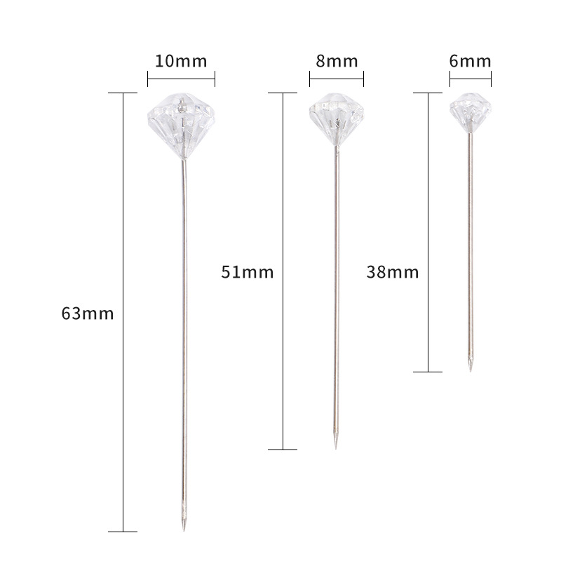 Alfileres decorativos de diamante transparentes para fijación de sofá, ramo de boda y manualidades