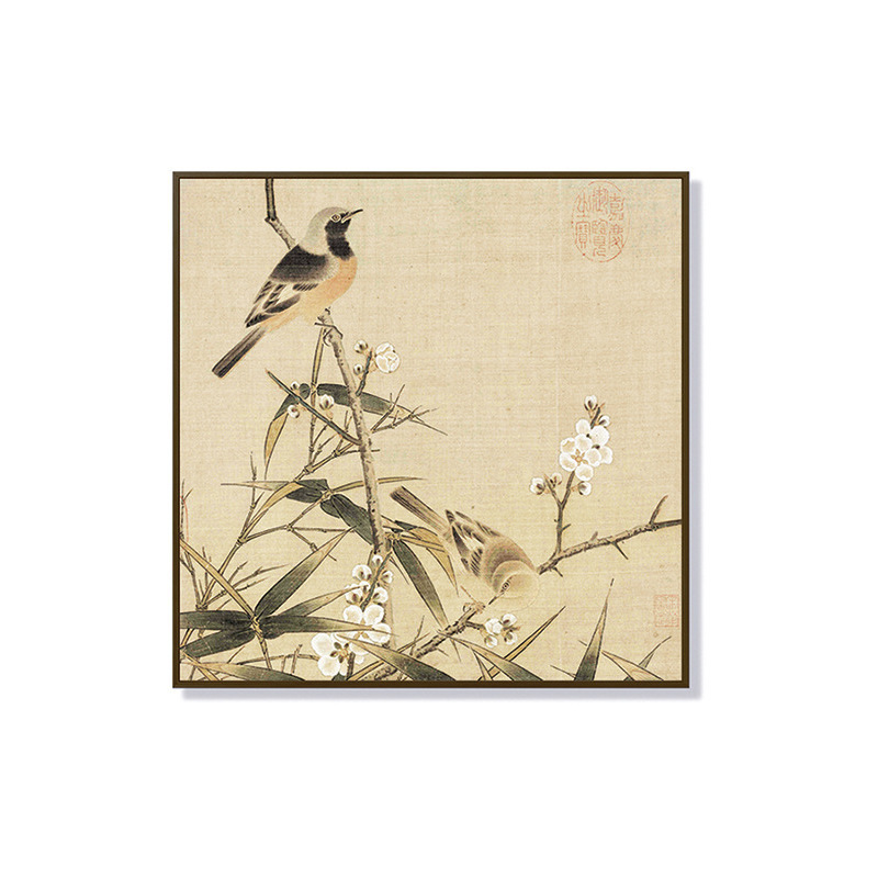 宋代美学花鸟装饰画复古禅意国风挂画新中式茶室办公室书房壁画|undefined