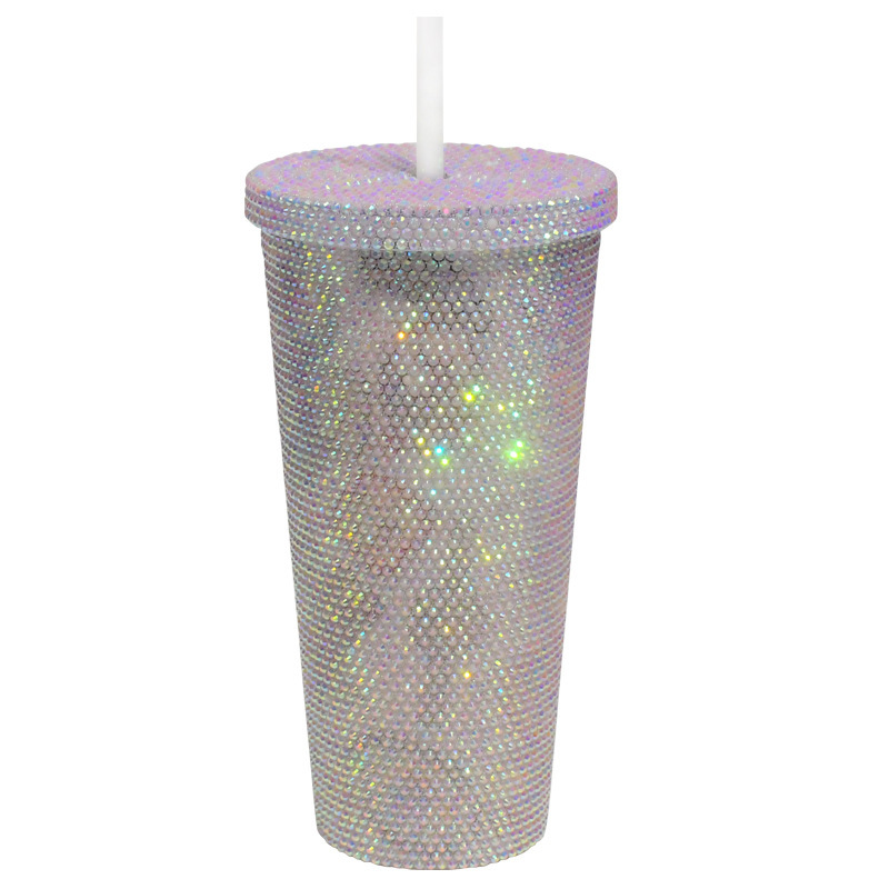 プラスチックカップ新型二重クリエイティブグラデーションマーメイドテールストローカップドリアンカップメッキカラースパンコールカップ|undefined